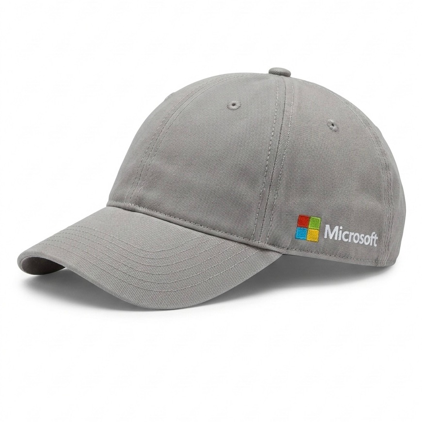 Nwot Gray Microsoft Logo Baseball Cap Hat